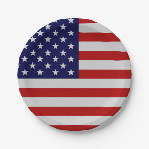 American Flag Paper Plate Pappteller