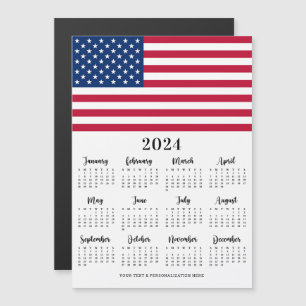 American Flag Patriotic 12 Month 2022 Kalender  Magnetkarte
