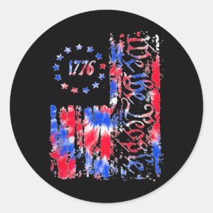 American Flag Patriotic 1776 We T Runder Aufkleber