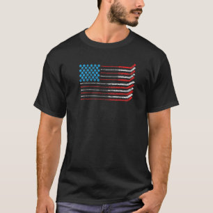 American Flag Patriotic 4. Juli Hockey T Shir T-Shirt
