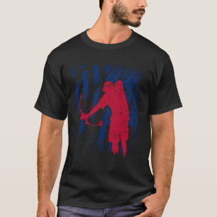 American Flag Patriotic 4th July Usa Bow Fishin T-Shirt