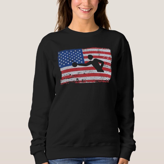 American Flag Patriotic American Ping Pong Table T Sweatshirt (Vorderseite)