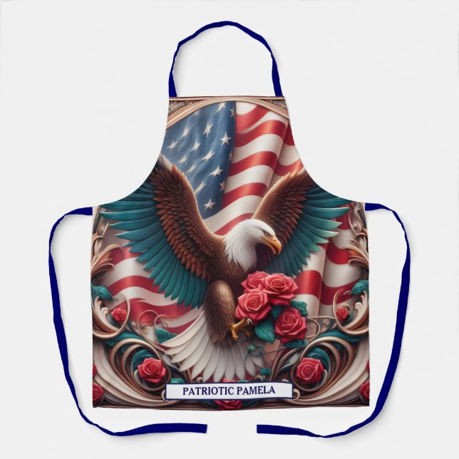 American Flag Patriotic Bald Eagle Schürze (Vorderseite)