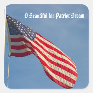 American Flag Patriotic Blue Sky Personalize Quadratischer Aufkleber