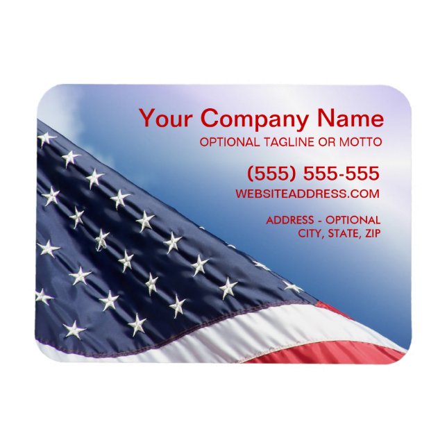 American Flag - Patriotic Business Flexible Magnet (Horizontal)