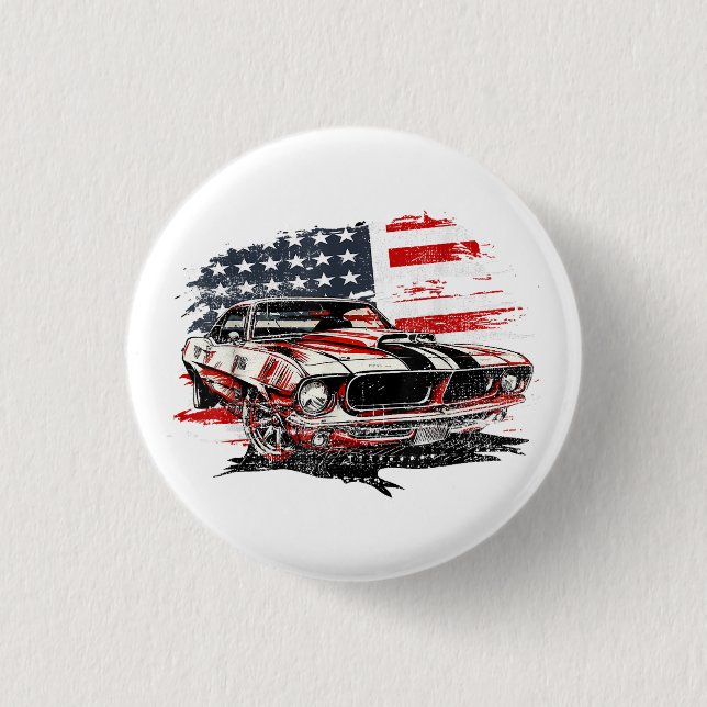 American Flag Patriotic Button (Vorderseite)
