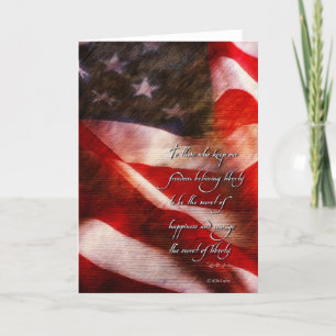 American FLag Patriotic Card im Vintagen Stil Dankeskarte