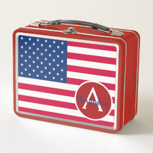 American Flag Patriotic Lunch Box