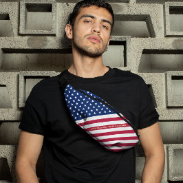 American Flag Patriotic Monogram Waist Crossbody Bauchtasche