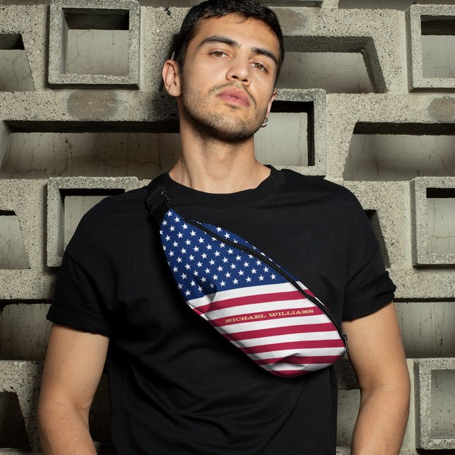 American Flag Patriotic Monogram Waist Crossbody Bauchtasche (American Flag Patriotic Monogram Waist Crossbody Fanny Pack)