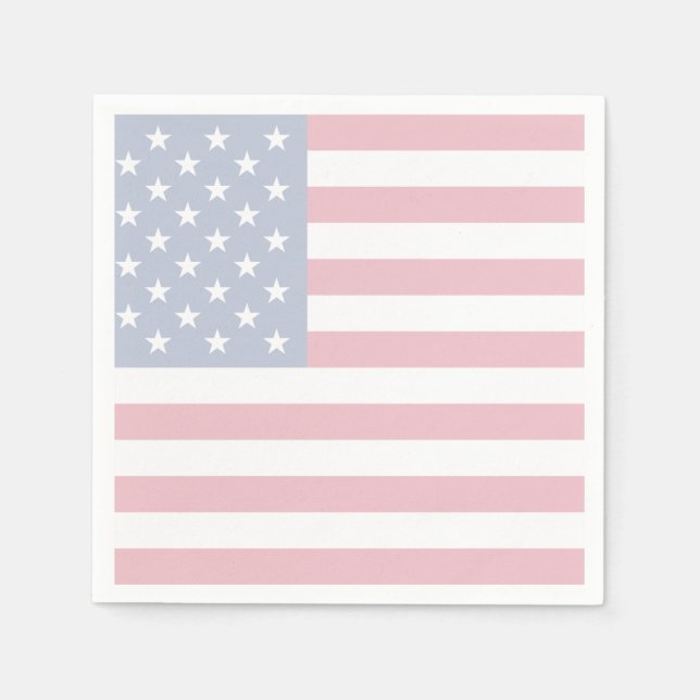 American Flag Patriotic Paper Cocktail Napkins Serviette (Vorderseite)