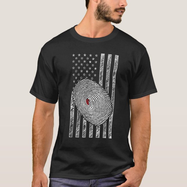 American Flag Patriotic Private Detective Spy Inve T-Shirt (Vorderseite)