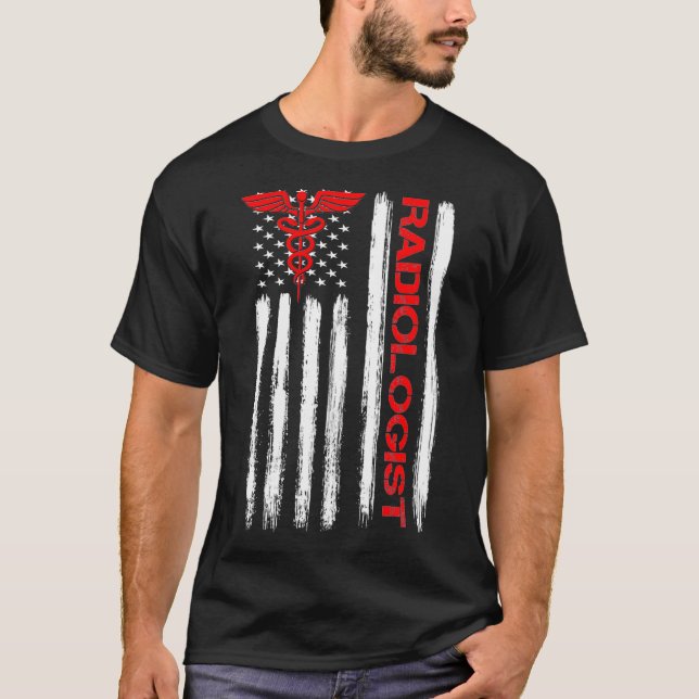 American Flag Patriotic Radiologist Xray Radiology T-Shirt (Vorderseite)