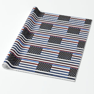 American Flag Patriotic Red White Blue Gift Wrap Geschenkpapier