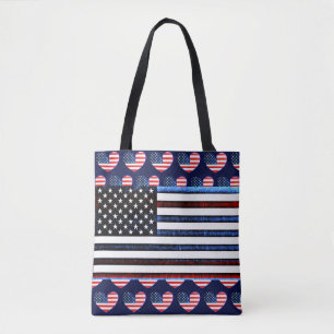 American Flag Patriotic Red White Blue Toag