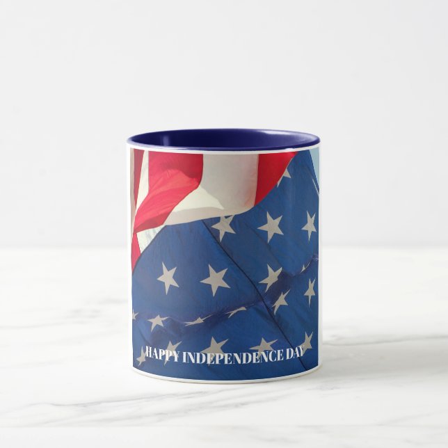 American Flag Patriotic Red White Custom Tasse (Zentrum)