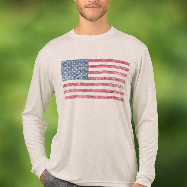 American Flag Patriotic Tri-Blend Shirt (American Flag Shirt)