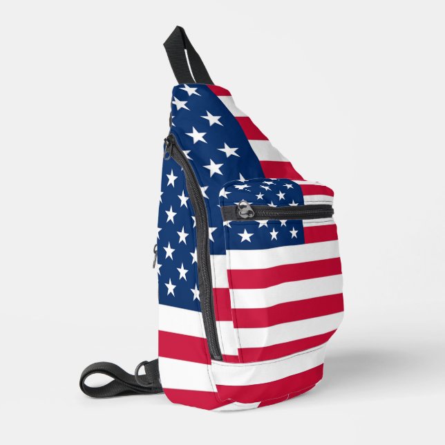 American Flag Patriotic USA Crossbody Bag (Linke Seite)