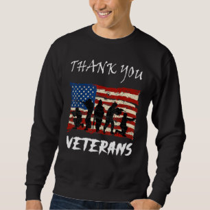 American Flag Patriotic Vielen Dank Veterans Proud Sweatshirt