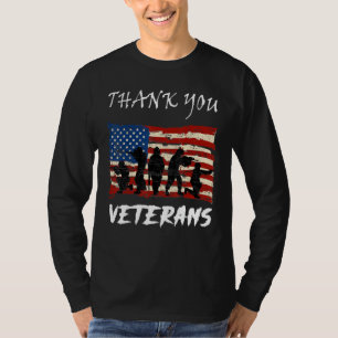 American Flag Patriotic Vielen Dank Veterans Proud T-Shirt