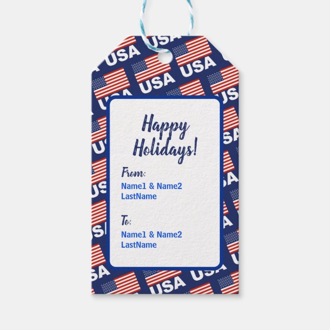 American Flag Pattern Geschenkanhänger (Vorderseite)