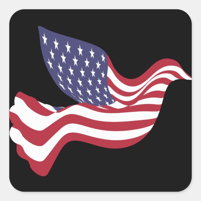 American Flag Peace Docker Quadratischer Aufkleber (Vorderseite)