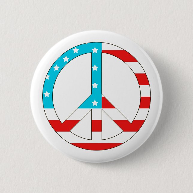 American Flag Peace Sign Button (Vorderseite)