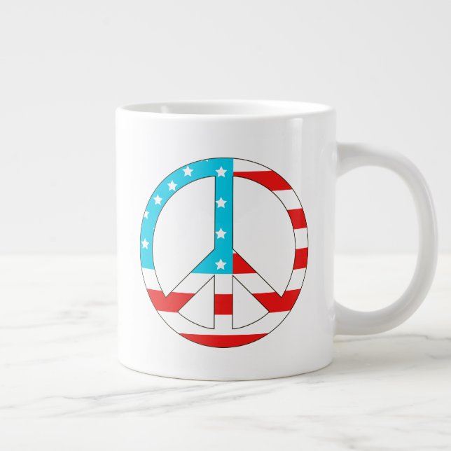 American Flag Peace Sign Jumbo-Tasse (Rechts)