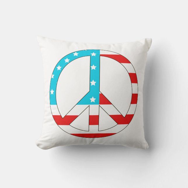 American Flag Peace Sign Kissen (Vorderseite)