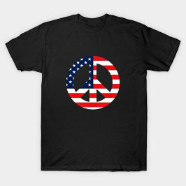 American Flag Peace Sign Peace Symbol T-Shirt
