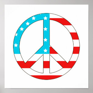American Flag Peace Sign Poster