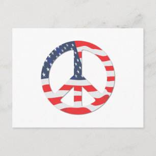 American Flag Peace Sign Postkarte