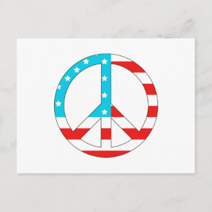 American Flag Peace Sign Postkarte