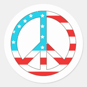 American Flag Peace Sign Runder Aufkleber