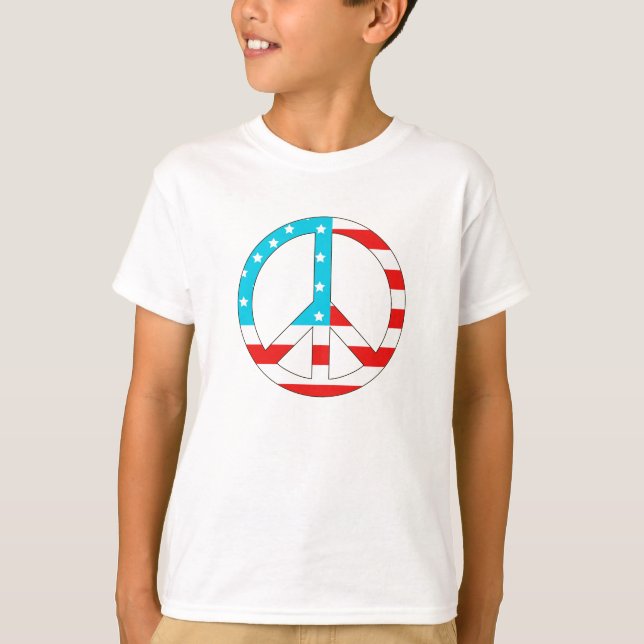 American Flag Peace Sign T-Shirt (Vorderseite)