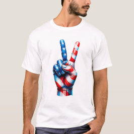 American Flag Peace Sign USA Patriotic T-Shirt