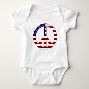 American Flag Peace (USA) Baby Strampler