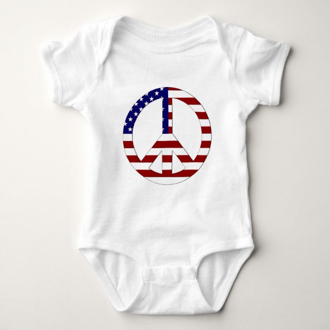 American Flag Peace (USA) Baby Strampler (Vorderseite)