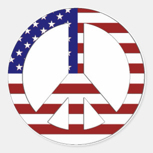 American Flag Peace (USA) Runder Aufkleber