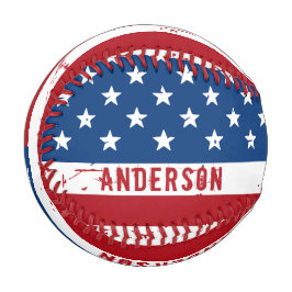American Flag Personalisieren Patriotic Red White  Baseball