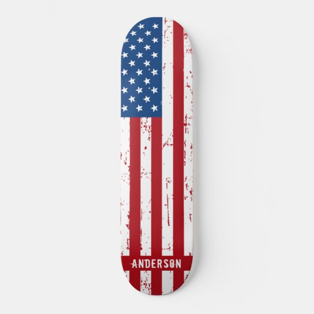 American Flag Personalisiert Stars Streifen Patrio Skateboard (Vorderseite)