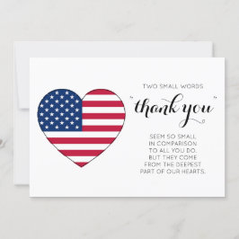 American Flag Personalisiert USA Heart Military Dankeskarte