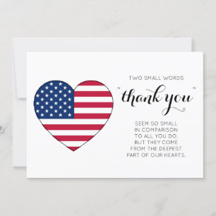 American Flag Personalisiert USA Heart Military Dankeskarte