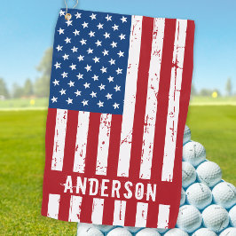 American Flag Personalisierte Patriotic Stars Stre Golfhandtuch