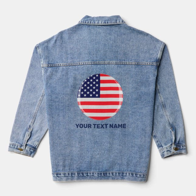 American Flag Personalisierte Patriotic Stars Stre Jeansjacke (Rückseite)
