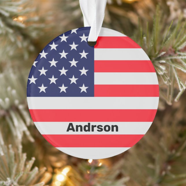 American Flag Personalisierte Patriotic Stars Stre Ornament (Baum)
