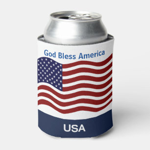 American Flag Personalize Name & Text Tall Seltzer Dosenkühler
