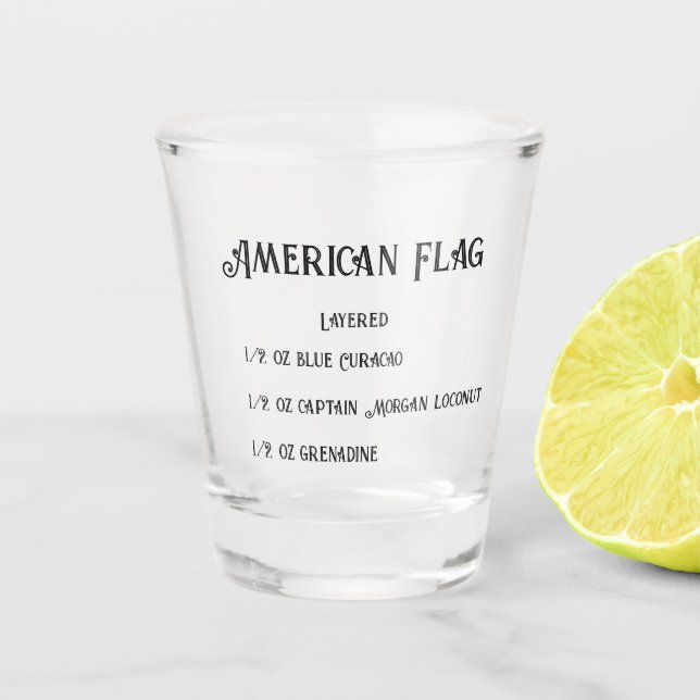 American Flag Petal Press Co Novelty Shot Glass Schnapsglas (Vorderseite)