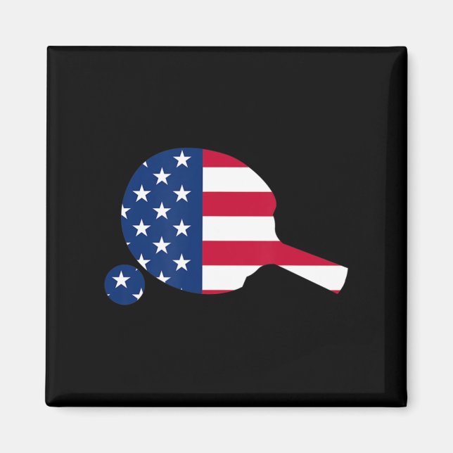 American Flag Ping Pong Tischtennis Player Equipm Magnet (Vorne)