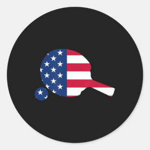 American Flag Ping Pong Tischtennis Player Equipm Runder Aufkleber